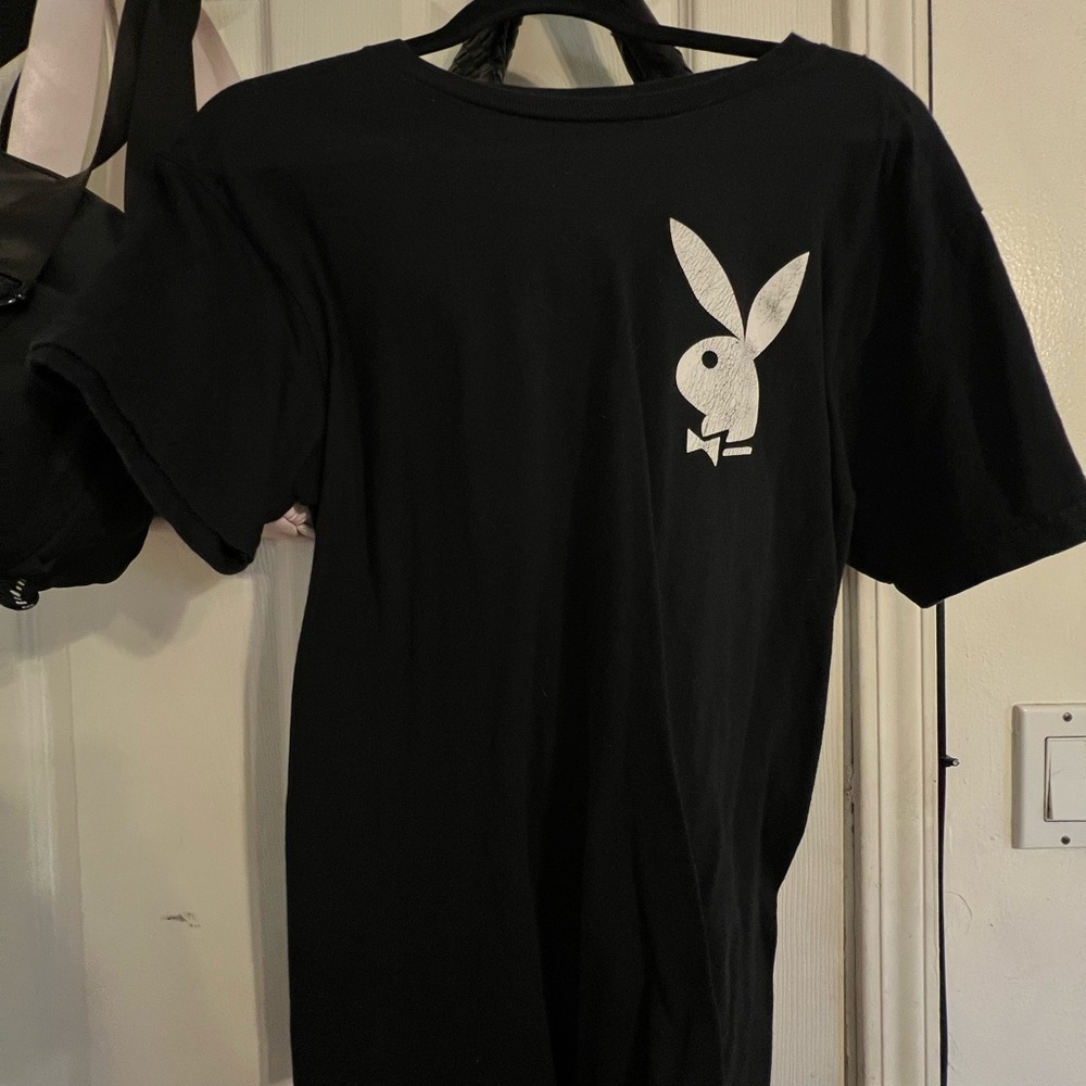 Playboy Black Tee with White Logo